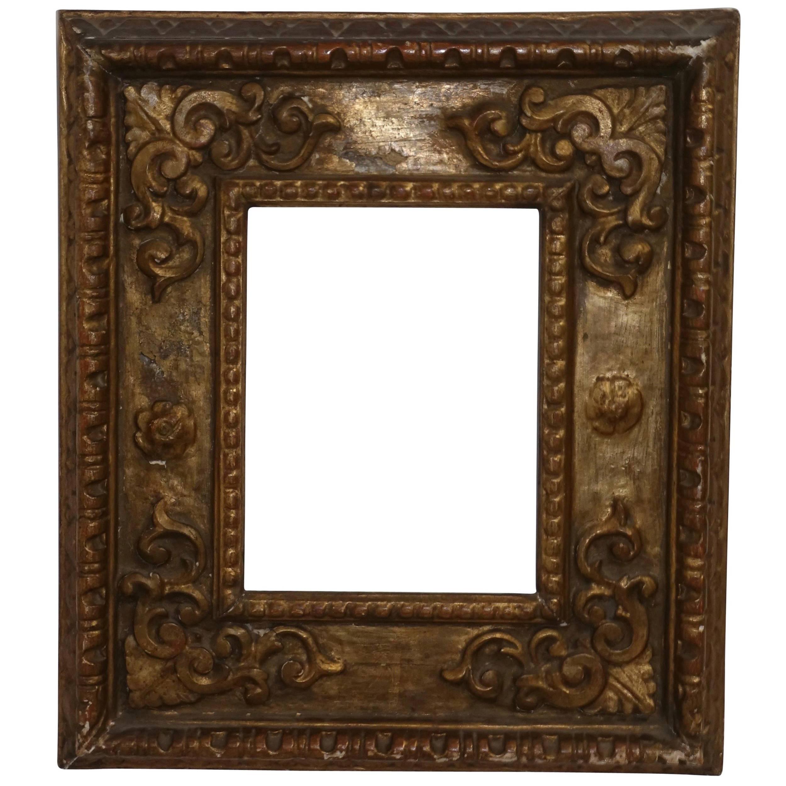 18th Century Spanish Colonial Carved and Gilt Frame