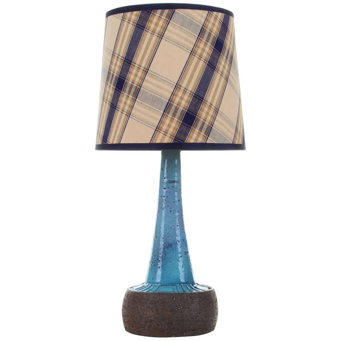 Blue Stoneware Table Lamp by Sejer Keramikfabrik, 1960s