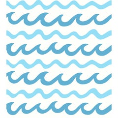 Swell: „Teal Blues and White“, Designer-Tapete in Macao