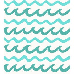 Swell Designer Wallpaper in Color Bondi 'Teal Greens and White'