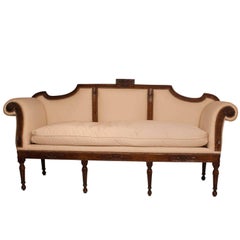 Italian Walnut Neoclassical Sofa, circa 1810