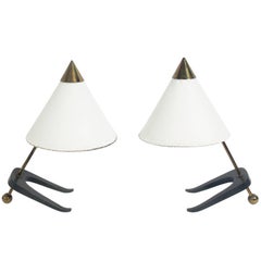 Sculptural Pair of Modernist Lamps