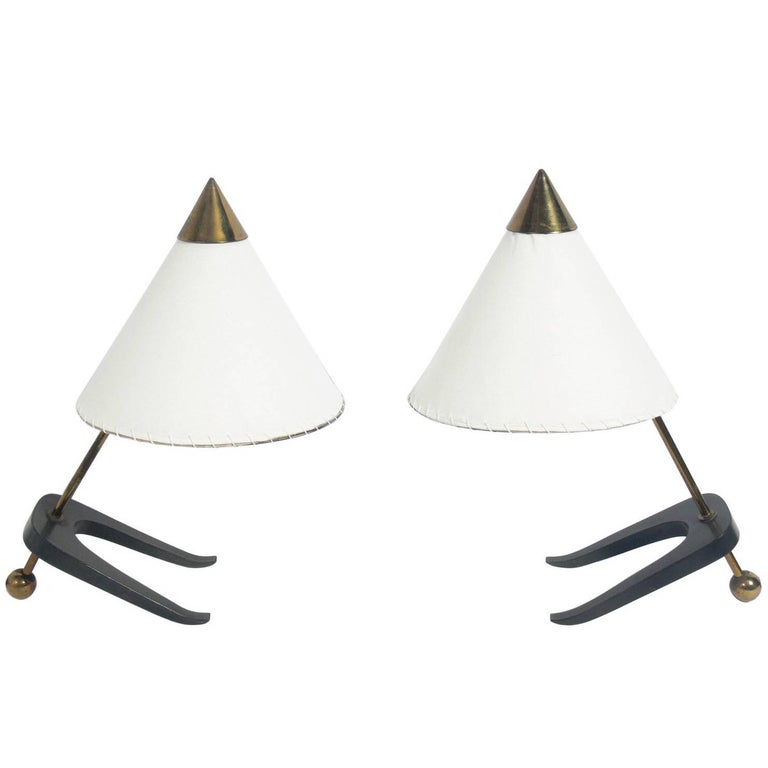 Sculptural Pair of Modernist Lamps at 1stDibs