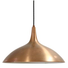 Vintage Perforated Copper Pendant by Paavo Tynell, 1950s