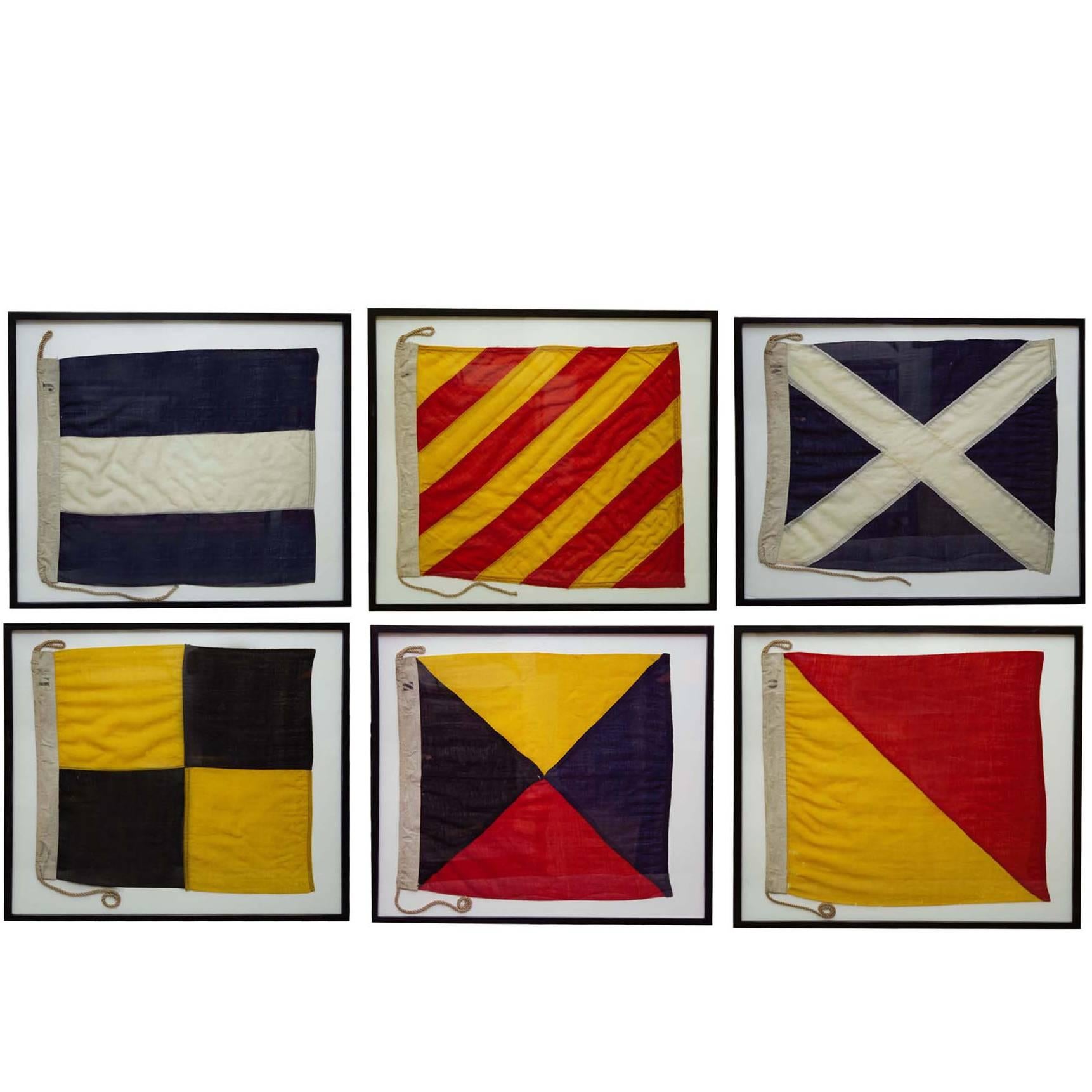 Authentic Antique WWII Nautical Signal Flags 