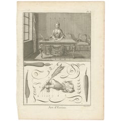 Antique Print Illustrating the Art of Handwriting 
Pl. 3
, D. Diderot circa 1765