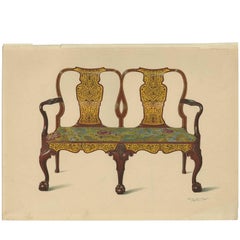 Used Print English Furniture 'Walnut Settee' by P. Macquoid, 1906