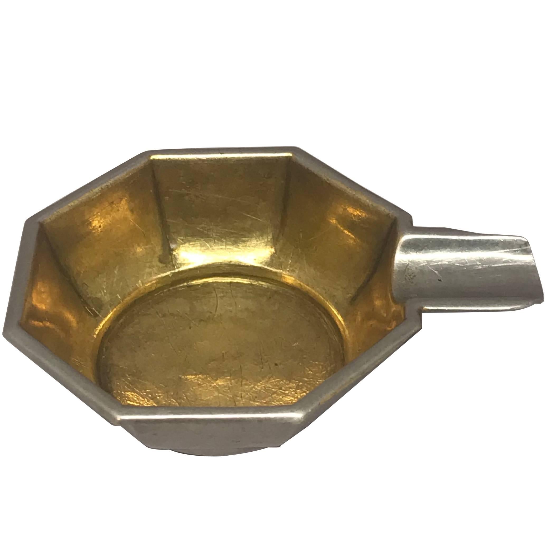 Silver and Vermeil German Deco Ashtray For Sale