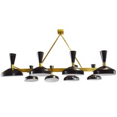 Italian Midcentury Eight-Arm Chandelier Style of Stilnovo, circa 2000