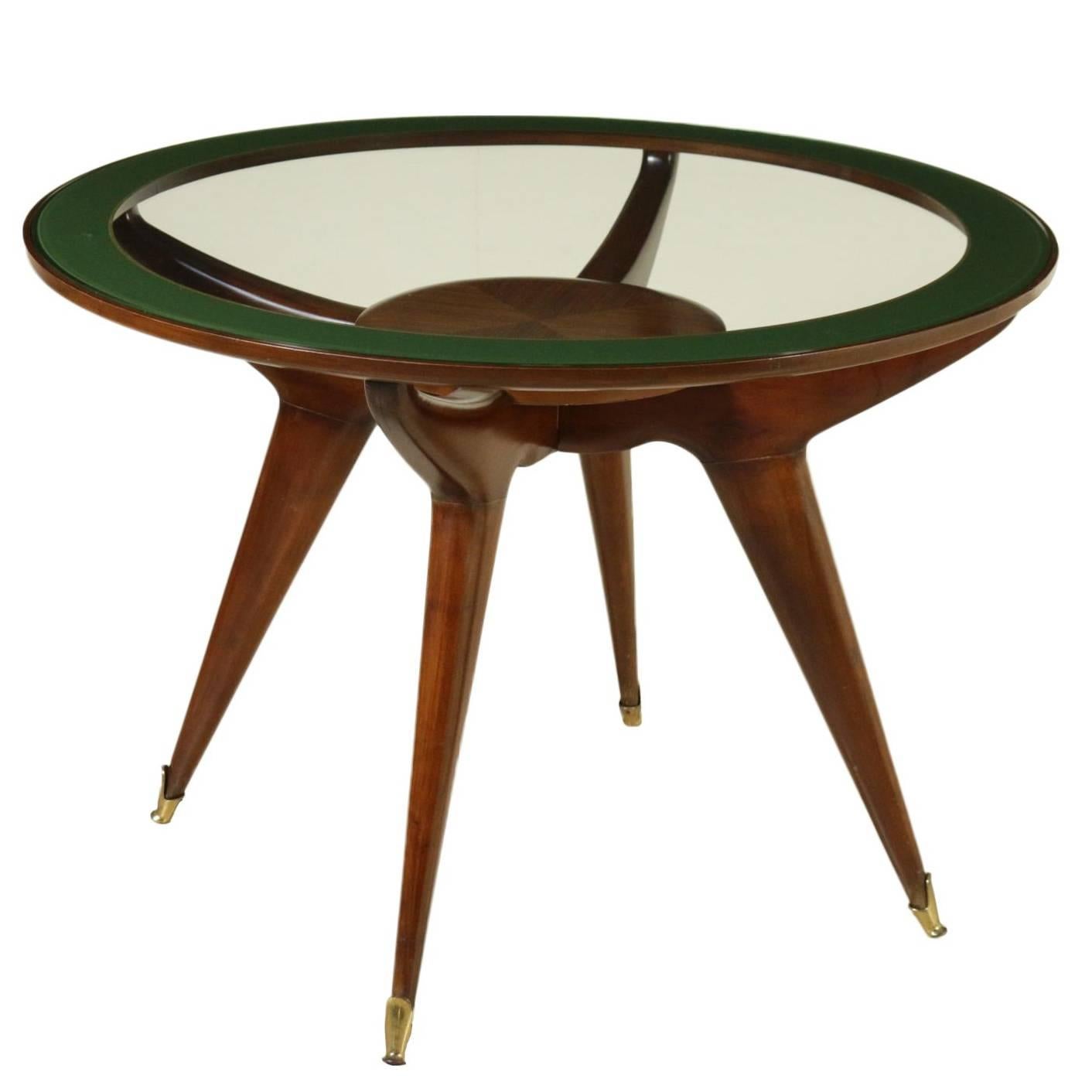 Table designed by Gambarelli Beech Rosewood Glass Vintage, Italy, 1958