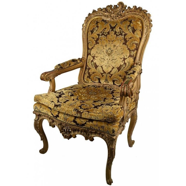 19th Century French Baroque Style Upholstered Armchair For Sale at 1stdibs