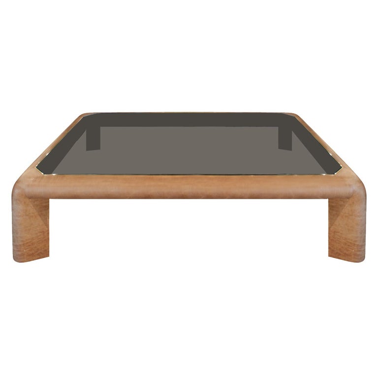 Karl Springer Large Mark Ii Coffee Table In Leather 1983 For Karl Springer Large Mark Ii Coffee Table In Leather