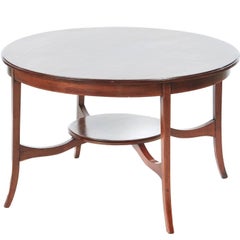 Antique Inlaid Mahogany Round Coffee Table