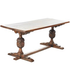 Antique Carved Oak Refectory Table
