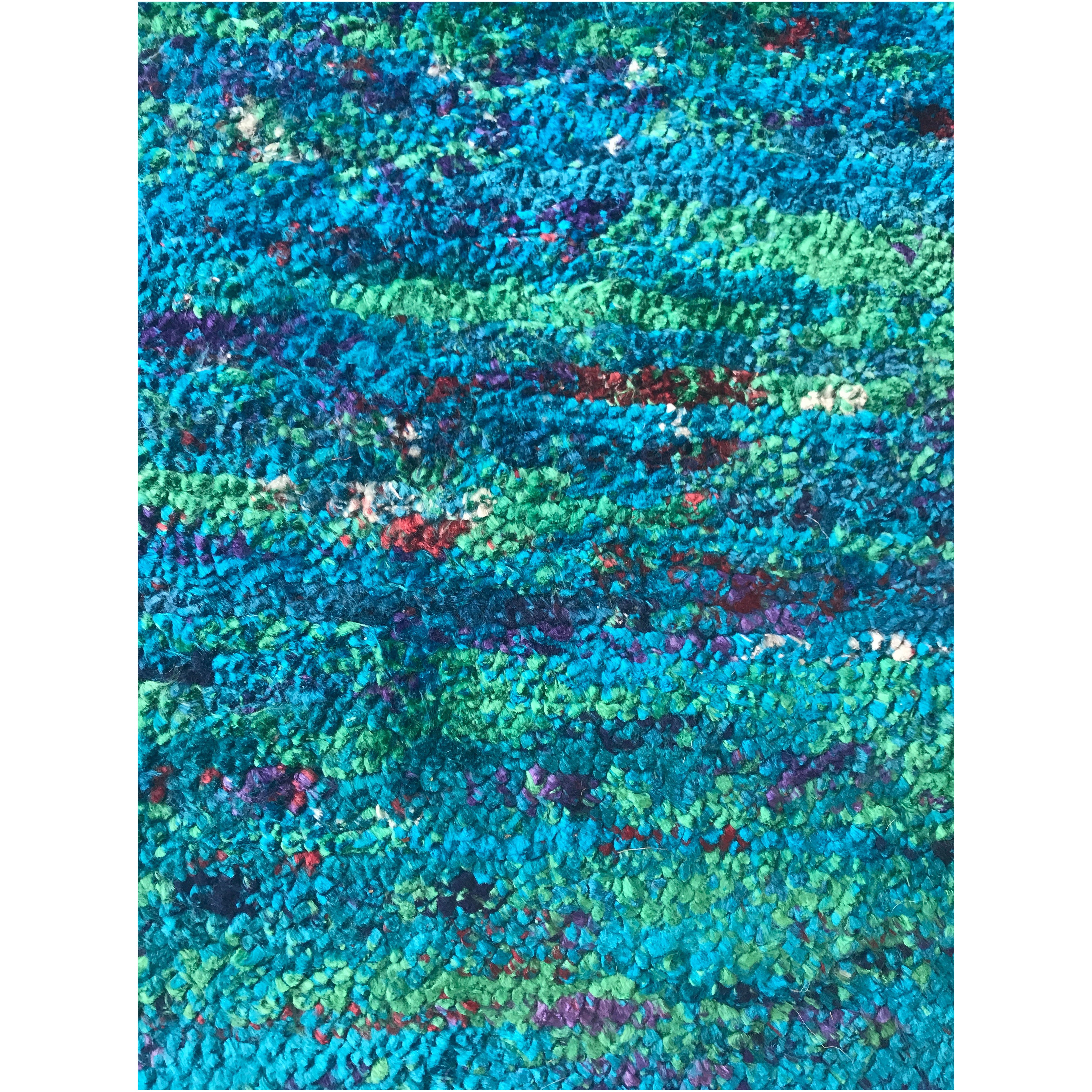 Very Long Wool Nepalese Runner Rug In Jewel Colors Of The Sea For Very Long Wool Nepalese Runner Rug In Jewel Colors Of The Sea For At 1stdibs