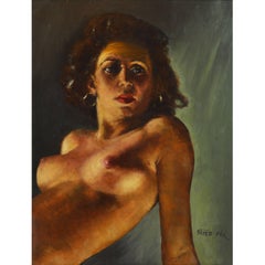 Erotic Nude by Fried Pal, Hungarian 1893-1976, Oil on Panel, Stunning