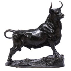 Bronze Bull Sculpture, circa 1880