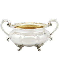 1830s Antique Victorian Sterling Silver Sugar Bowl