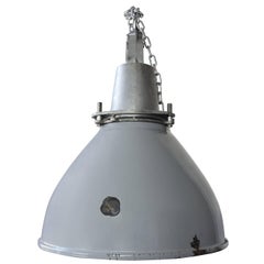 Grey Enamel British Vintage Industrial Lamp
