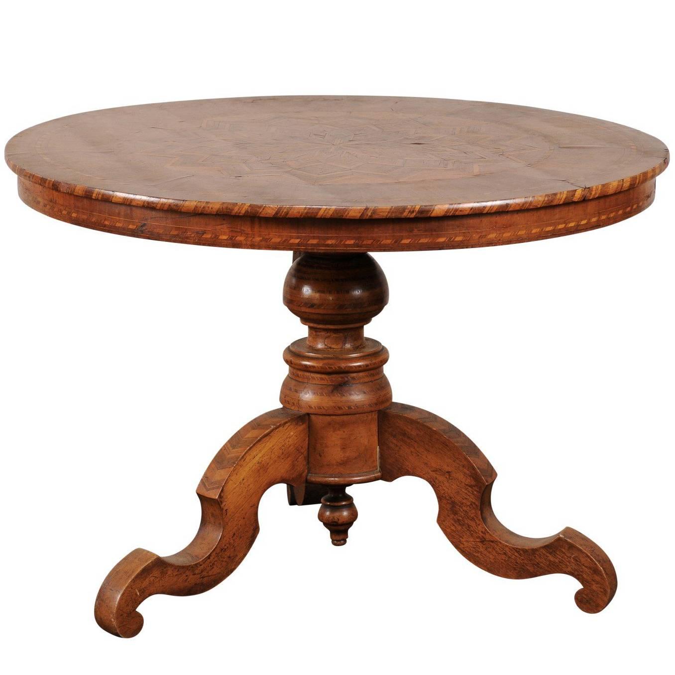 19th Century Italian Sorrento Beautiful Inlaid Wood Centre Table