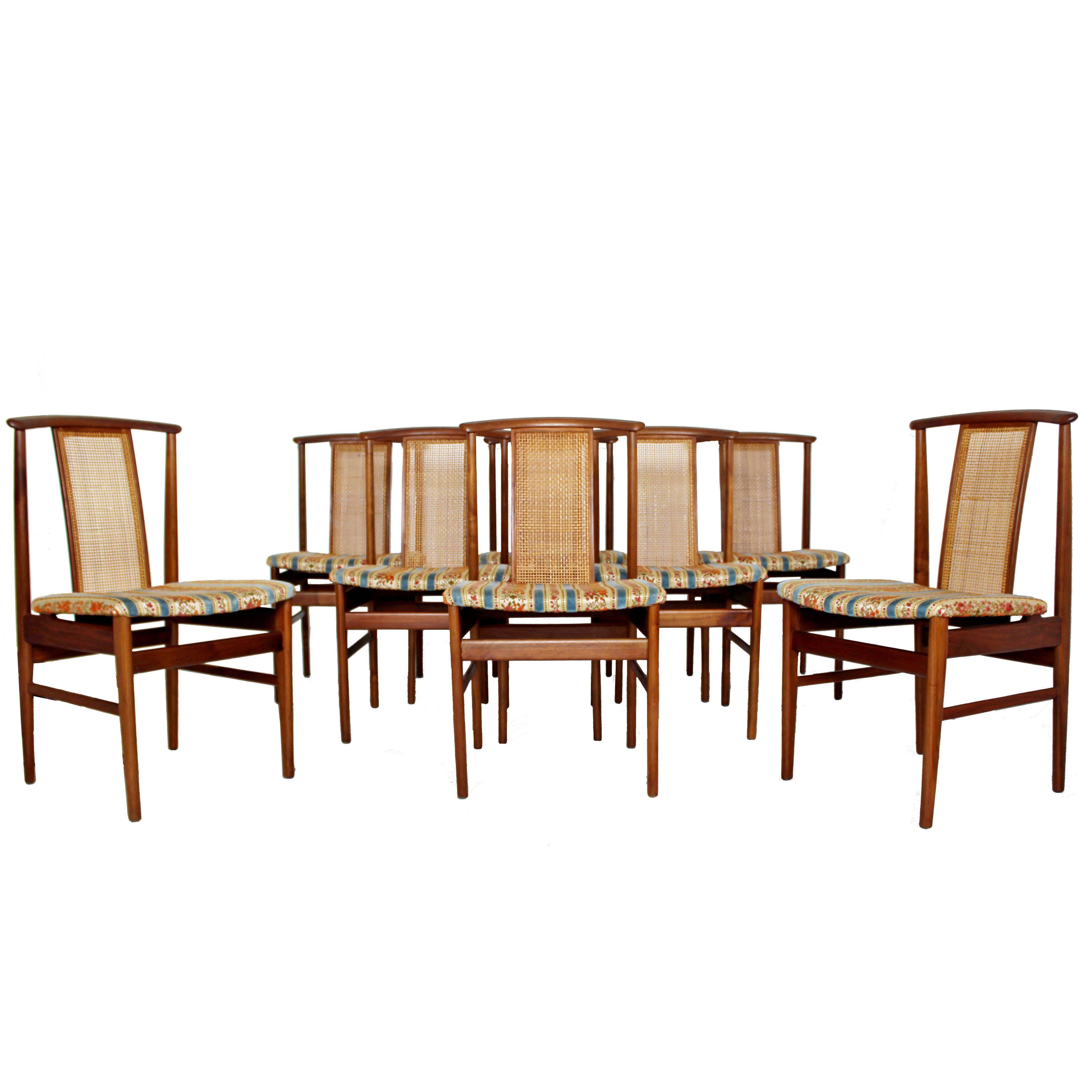 Mid-Century Modern Folke Olsson for DUX Set of Eight Side Dining Chairs, 1960s