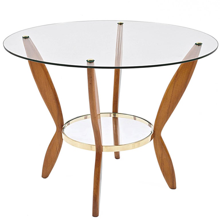 Italian Coffee Table Attributed To Gio Ponti Gl Wood And Br Italian Coffee Table Attributed To Gio Ponti Gl Wood And Br 1950s For