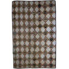 Handmade Used American Hooked Rug, 1880s, 1B538