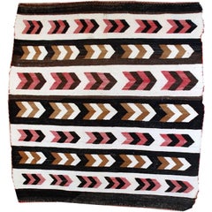 Handmade Antique Native American Navajo Baby Blanket Rug, 1880s