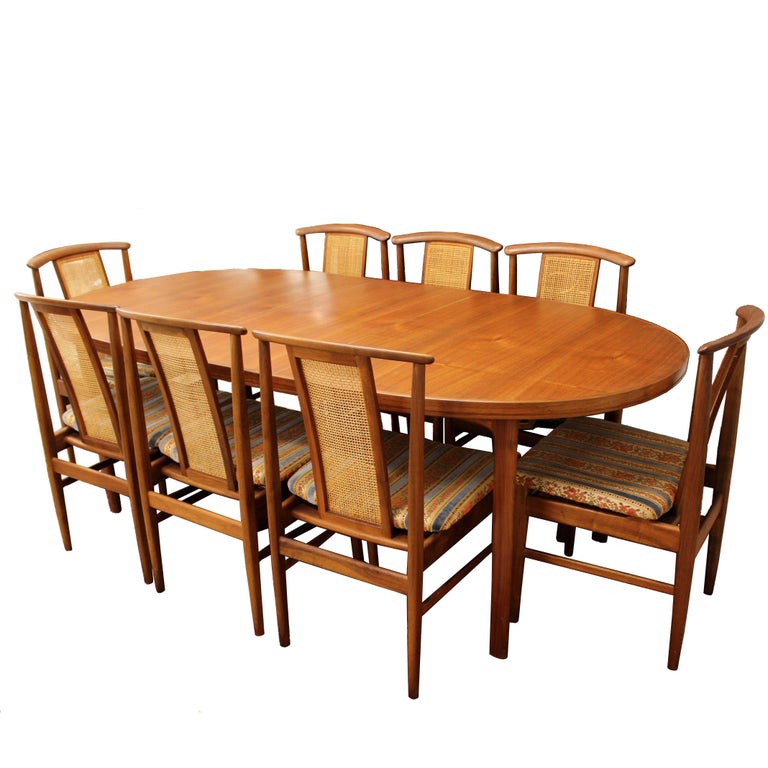 MidCentury Modern Folke Olsson DUX Dining Set, 1960s, Teak and Cane at