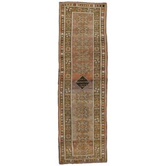 Antique Turkish Oushak Runner with Modern Traditional Style, Hallway Runner