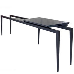 Nayd Desk with Black Glass Top Surface