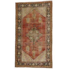 Tapis turc vintage d'Oushak avec style traditionnel moderne