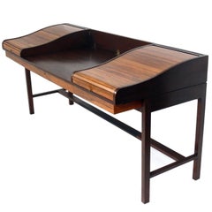 Rosewood and Mahogany Roll Top Desk by Edward Wormley for Dunbar