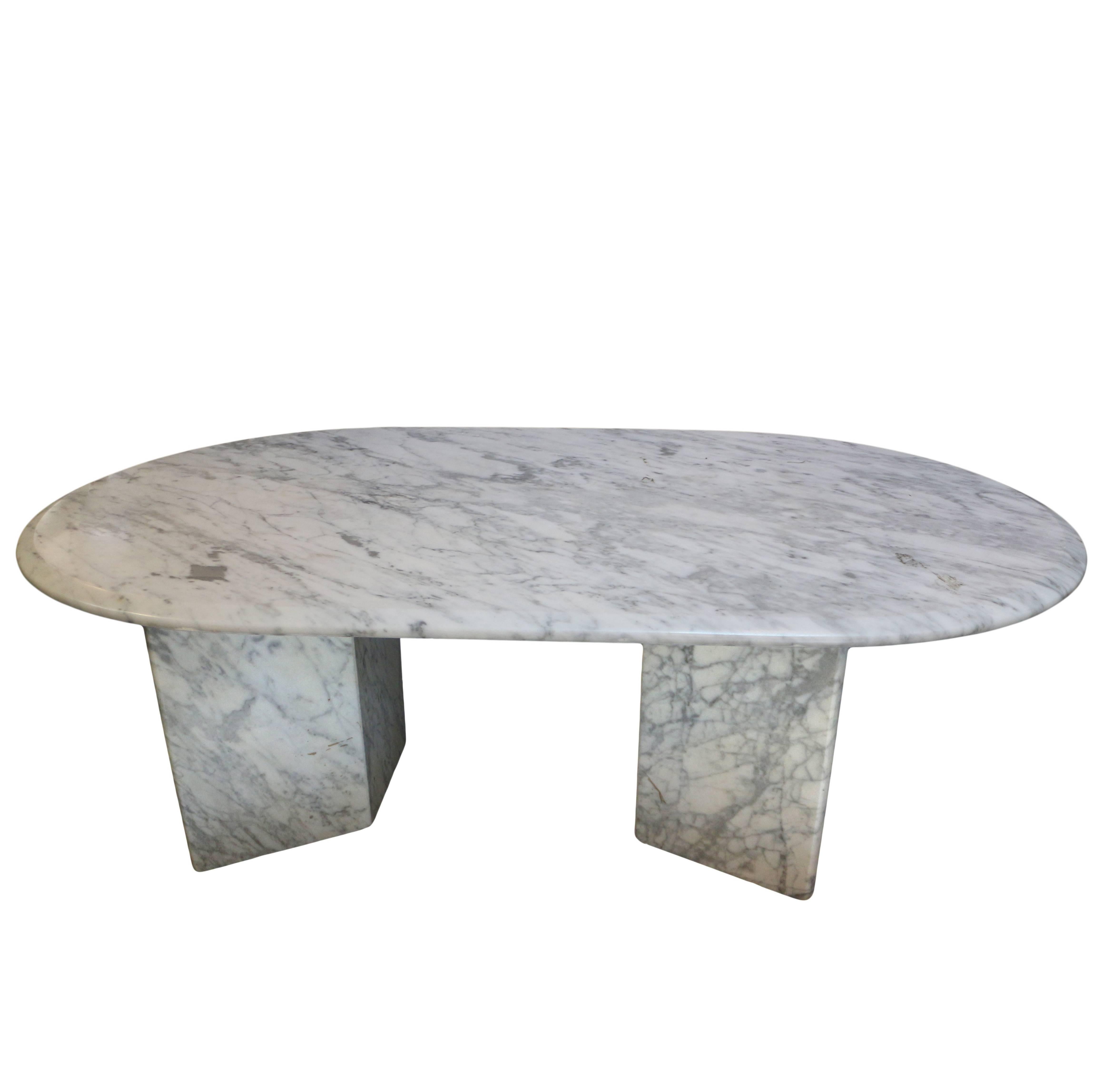 Carrara Marble Oval Table