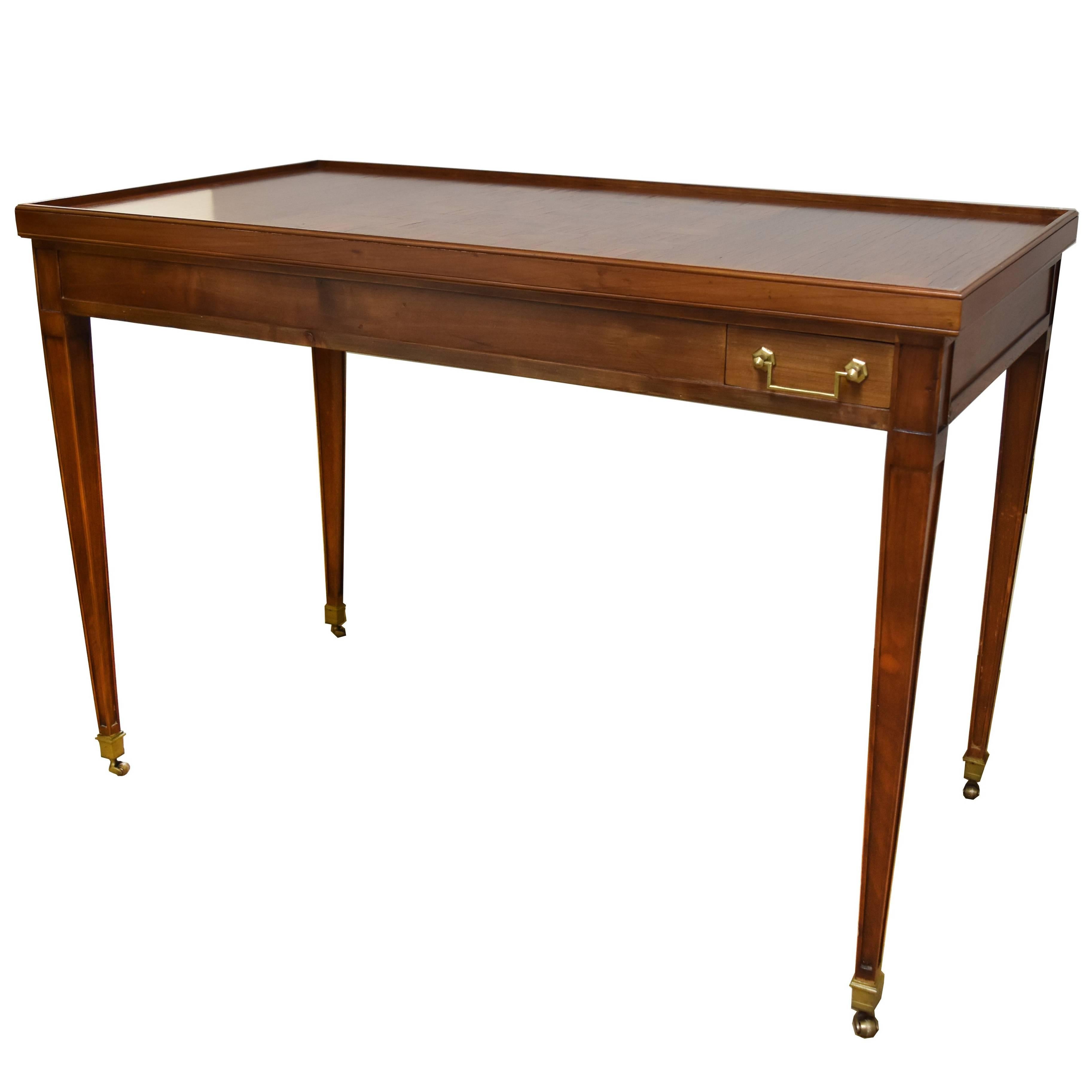 Louis XVI Style Walnut Game Table with Reversible Top 