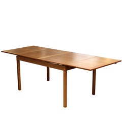 Mid-Century Modern Ansager Mobler Expandable Teak Dining Table Danish, 1950s