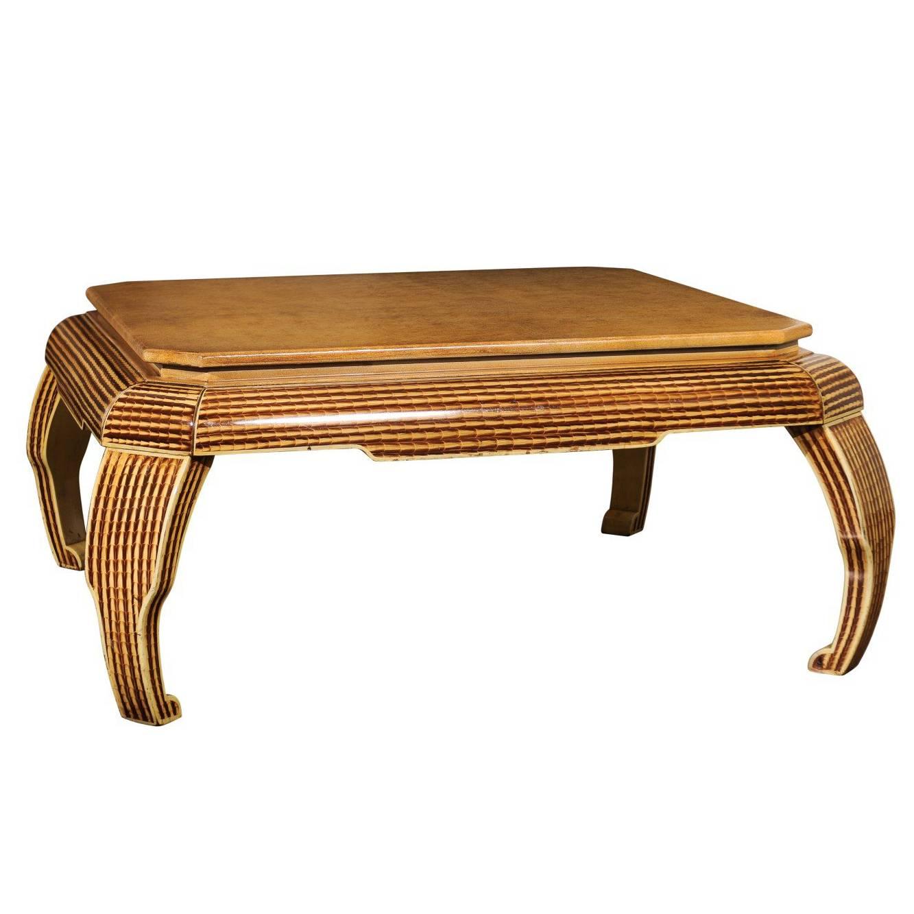 Exquisite Hand-Painted Coffee Table by Alessandro for Baker, circa 1985 For Sale