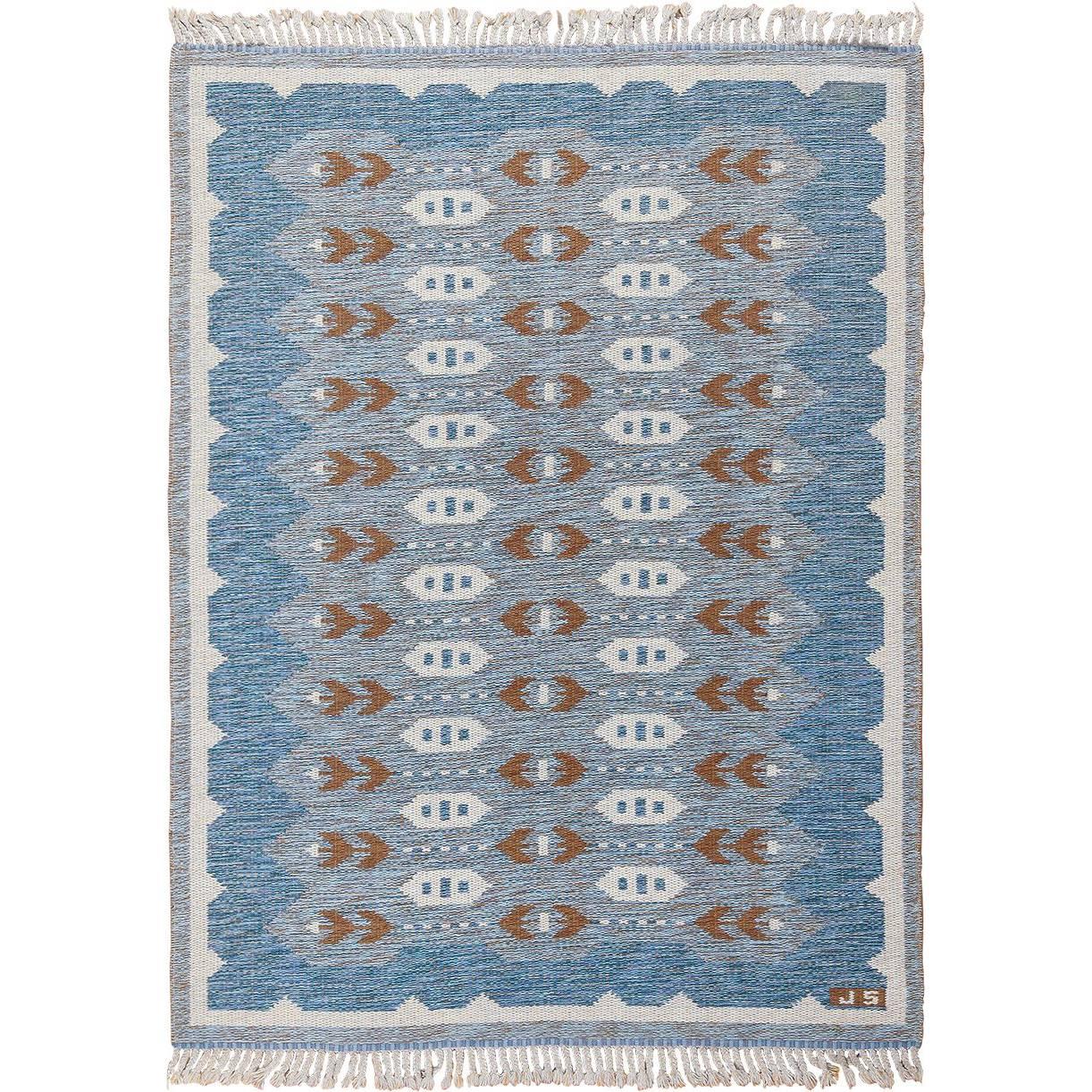 Colorful Vintage Scandinavian Rya Rug at 1stDibs
