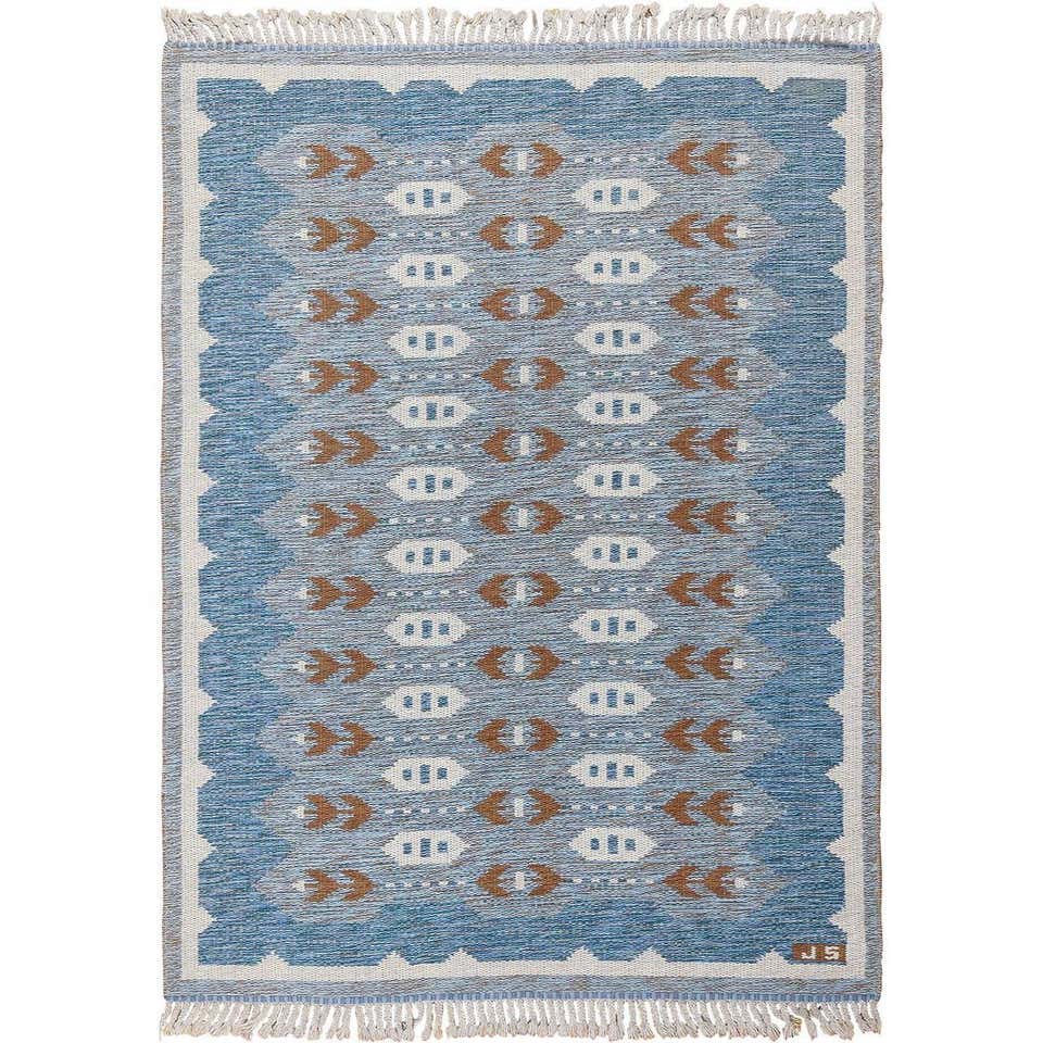 Colorful Vintage Scandinavian Rya Rug at 1stDibs