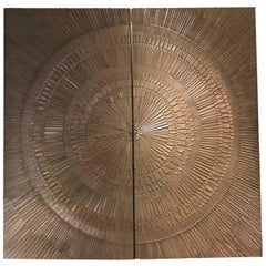 Vintage 1960s Forms & Surfaces Bonded Bronze "Heroic Sunburst" Architectural Panels