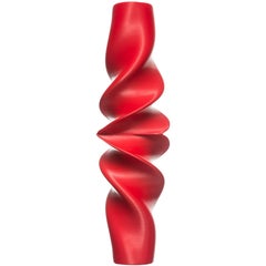 Red Flower Vase, 3D Printed, Contemporary Brazilian Design