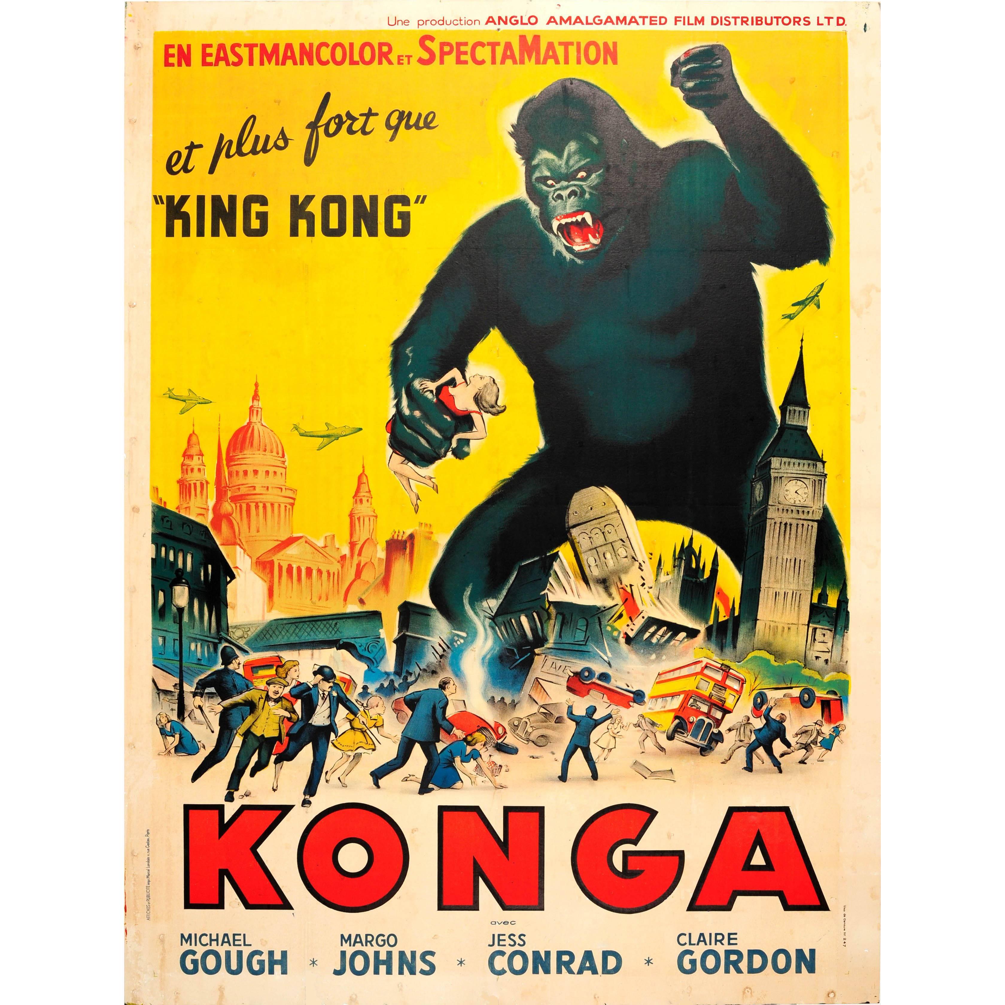 Large Original Vintage Movie Poster for the Science Fiction Horror Film Konga
