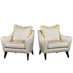 Pair of Dove Gray Lounge Chairs