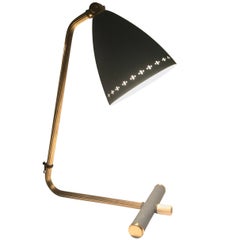 Rare 1950 Swedish EWÅ Metal and Brass Table Lamp Italian Style