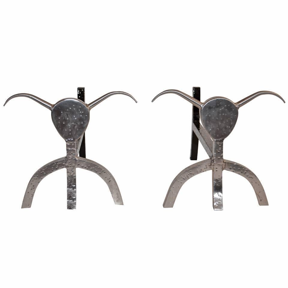 Samuel Marx "Steer" Andirons For Sale