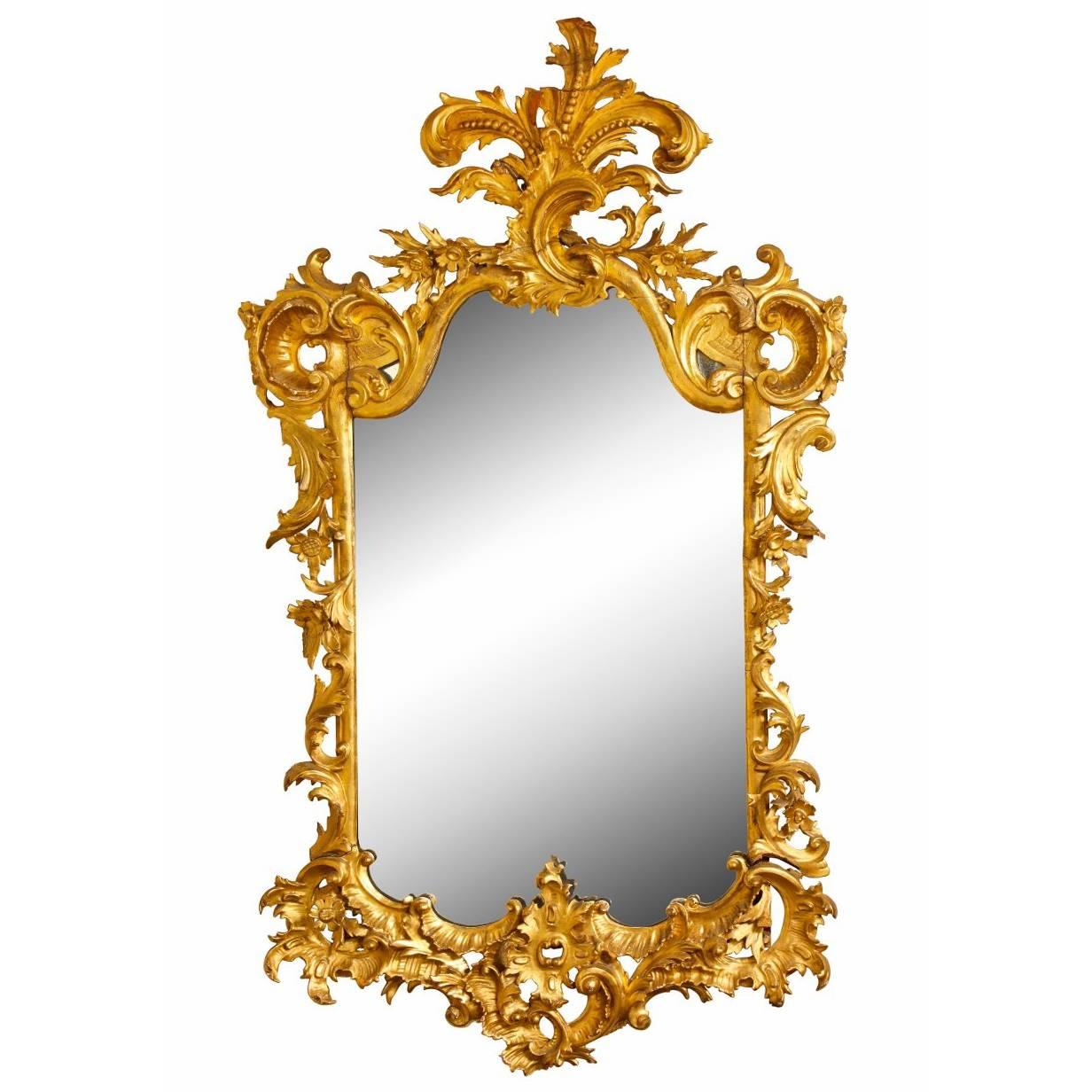 Rococo Style Carved Giltwood Mirror