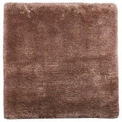 Square Silk Shag Area Rug in Coffee or Bronze Color