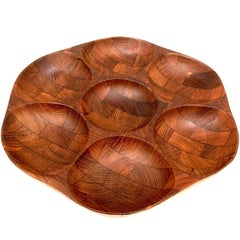Danish Modern Solid Teak Condiment Tray Attributed to Digsmed