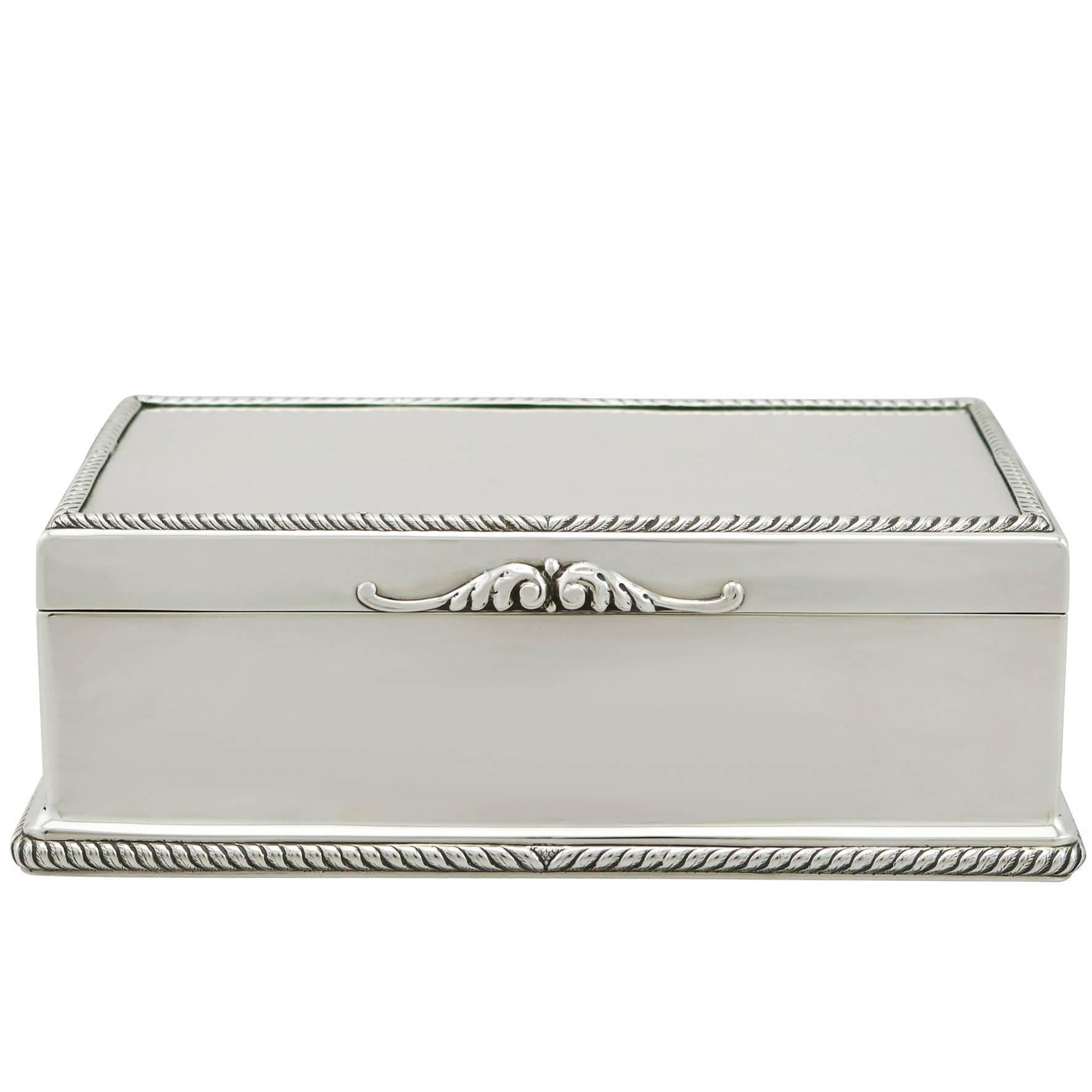 1919 Antique Regency Style Sterling Silver Jewelry Box