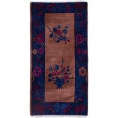 Antique Chinese Mandarin Rug with Floral Motif
